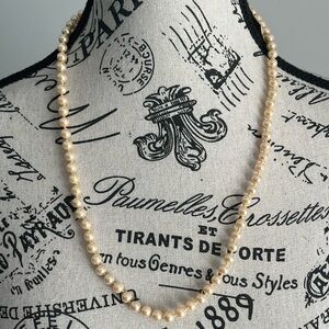Vintage Vendome Faux Pearl Strand Necklace Cream Classic 24” Elegant